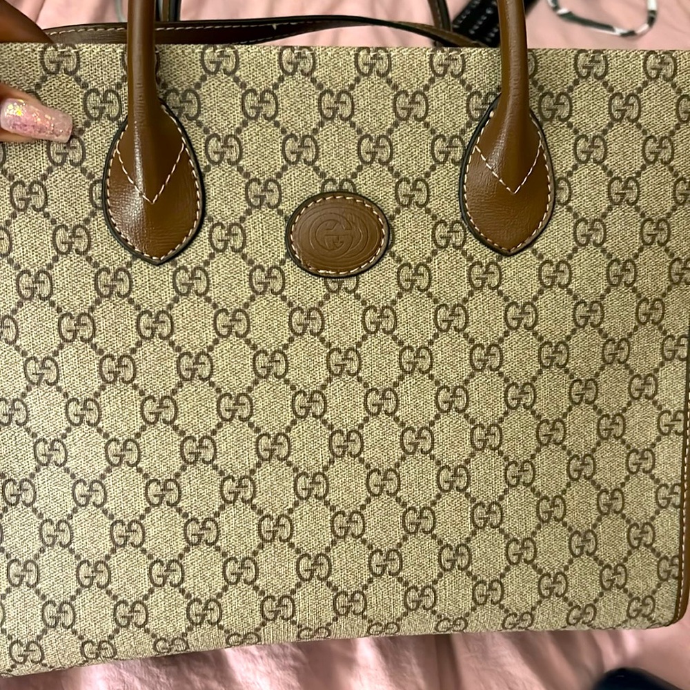 Purse with strap.